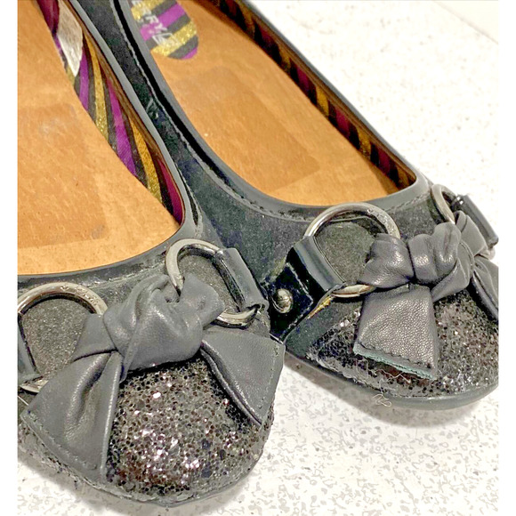 Sperry Top Siders Driving Loafers Slip On Shoes Black Bows US 6M Glittery Toes - Picture 4 of 9